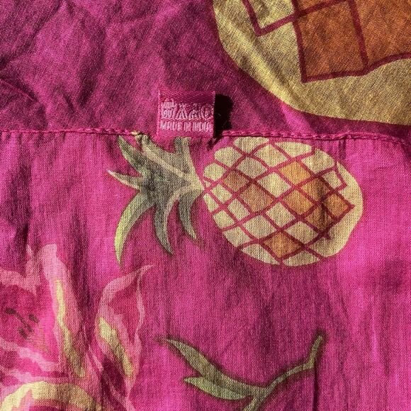 Simone Perele Sarong Bikini Wrap Pink Pineapple Swim Cover Up Scarf 100% Cotton - Picture 5 of 7